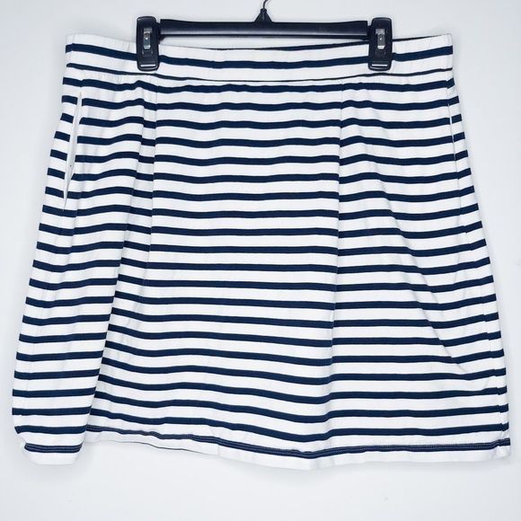 Tommy Hilfiger Navy White Striped Stretchy Mini Skirt Size XL - Picture 1 of 5